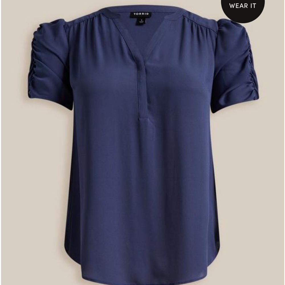 Torrid Ruched Sleeve Blouse